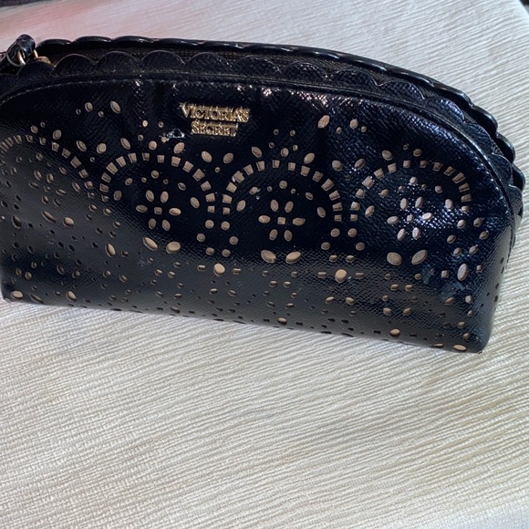Victoria's Secret Black Laser-Cut Cosmetic pouch - Picture 2 of 7